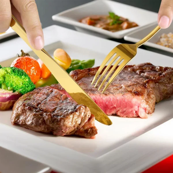 20-Piece Silverware Set Service for 4 - Gold - Image 2